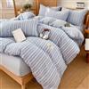 YHXBD Set copripiumino da 3/4 pezzi, semplice, 100% cotone, motivo scozzese a righe, ultra morbido, per letto singolo, matrimoniale, per adulti, adolescenti, ragazzi, ragazze, A-07,220 x 240 cm