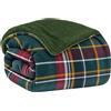 Home Tresor Plaid Pile, Coperta Copridivano, Pellicciotto Caldo e Morbido in Pile di Flanella e Sherpa Invernale, Plaid Divano Coperta Pelliccia Pelosa Tartan Verde cm. 127x152