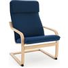 VINYLLA Fodera di ricambio per poltrona Ikea Poang (cuscino design 1, cotone - blu)