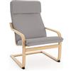 VINYLLA Fodera di ricambio per poltrona Ikea Poang (cuscino design 1, cotone - grigio)