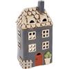 Home of Christmas Casa delle candele | Porta lumini | Casa luminosa | Porta candele | Candeliere | Ceramica (Grigio/Beige 22 x 11 x 9 cm)