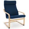 Vinylla Fodera di ricambio per poltrona Ikea Poang (cuscino design 3, cotone, blu)