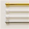 Byour3 - Coppia Bastoni per tende con molla a Pressione per Porta Finestra Astine Senza Forare Bacchette Estensibili Regolabili Tende tendina x Vetro Camere Bagno Soggiorno (Bianco PVC da 24 a 37 cm)