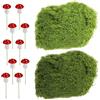 TOPCZY 200g Muschio di Renna Artificiale Decorativo, Muschio Finto Realistico Riutilizzabile Non Tossico, Lichene Simulato con 10 Funghi Finti per casa Giardino Composizione floreale