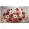 LuxHomeDecor Bouquet di Papaveri Rossi e Bianchi - Stampa su Tela con Telaio in Legno - 120x60 cm - Quadro Floreale Moderno