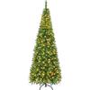 LIFEZEAL Albero di Natale con Luci Incorporate 225 cm | Albero di Natale con 350 Luci a LED, 1085 Rami, Pop Up, Stretto, Foltissimo, PVC Ignifugo, Base in Acciaio, Christmas Tree
