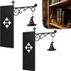 YZDYSHJ Set di 2 Lampade Gotiche LED con Cappello da Strega, Decorazione Halloween | Lampade decorative in metallo con luce LED calda, perfette per librerie, mensole e angoli lettura. Stile vintage per casa