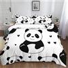 XCQHZYQ Copripiumino Matrimoniale 200x200 cm Panda Gigante Dei Cartoni Animati Policotone Morbido Traspirante Biancheria da Letto con Federa e Copripiumino, per Camera da Letto