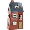 Home of Christmas Casa delle luci | Casa portacandeline | Casa delle luci | Portacandeline | Portacandele | Ceramica (Rosso/Grigio 23x12x9 cm)