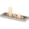 Romadedi Vassoio rettangolare in legno, decorativo, 38 cm, in legno, allungato, vintage, per candele, tavolo, centerpiece, decorazione da tavolo, casa, tavolino da caffè, cucina, soggiorno