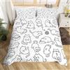 Homemissing Set di biancheria da letto per ragazze e gatti, motivo: gatto, per bambini, donne, animali domestici, adorabili e amanti del gatto, con copripiumino e motivo moderno felino, 3 pezzi