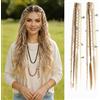 Cosiesnest 2 extension per trecce con clip, per capelli sottili, 40 cm, capelli sintetici intrecciati con perle, per feste, viaggi e uso quotidiano (beige)