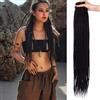 Samtress 20 ciocche di estensioni Dreadlocks sintetiche da 24 pollici nero Dreads sottili 0,6 cm di larghezza capelli lavorati a mano Reggae stile hip-hop estensioni Dreadlocks morbide (#1B)