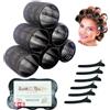 Mirzian Set di bigodini jumbo, 12 pezzi, 6 bigodini in velcro e 6 clip a becco d'anatra (50 mm)