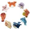 Nudaoz Mollette per capelli a forma di animali oceanici, confezione da 8 pezzi, presa sicura, antiscivolo, per creature marine, il miglior regalo a forma di elefante bianco, per donne e ragazze