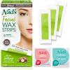 Nad's Strisce di cera facciale - depilazione facciale per donne, strisce di cera viso, include 20 strisce di ceretta + 4 salviettine per olio calmante, ipoallergeniche