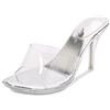 Ichlovdu Sandalo da donna trasparente con tacco a spillo, con tacco alto, 6,5 cm e 8 cm