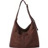 JANSBEN Borsa a tracolla da donna in pelle scamosciata, grande borsa shopper da donna, borsa a tracolla per tempo libero, lavoro, viaggi