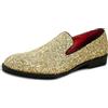 bravo! Mocassini da uomo per ballo scolastico, scarpe da smoking, classiche, metallizzate, glitterate, per matrimoni, balli, feste, colore: nero, oro, argento
