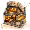 Cuteefun Casa delle Bambole, con Musica e Luci LED (Caffè Vintage)