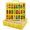 Xuerdon Custodia organizer per auto giocattolo compatibile con Hot Wheels/per auto Matchbox. Contenitore per il trasporto per bambole LOL Surprise, per Shopkins con 48 scomparti, doppio lato, giallo (solo