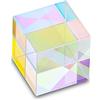 HDCRYSTALGIFTS 25 mm vetro ottico X-Cube Prisma RGB dispersione prismi per fisica e decorazione, spettro di luce modello educativo, puntelli fotografici