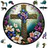 Dr. MUYA® Puzzle Legno Adulti, Motivo Croce, 30 * 30 cm, 150 Pezzi, Legna, Forma Irregolare, Bella Scatola Regalo in Legno