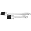 outdoorm 2 pennelli per olio in silicone, manico in acciaio inossidabile, forniture cucina in argento