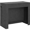 LIBEROSHOPPING Consolle in legno nobilitato ELIA allungabile fino a 302 cm Antracite Spatolato allunghe interne