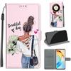 KENHONER Custodia per Honor Magic 6 lite, ragazza | Portafoglio Pelle PU, Magnetica, Resistente Agli Urti, Scomparto Carte Credito, Pieghevole, Flip Libro, Motivo