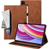 Auslbin Custodia compatibile con Xiaomi Redmi Pad Pro 12.1 2024 Cover, Tablet in Pelle PU Adatto per Xiaomi Poco Pad, Stile Classico in Pelle, Marrone