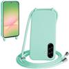 WenBaby Cover Compatible con Samsung Galaxy A37,Cellulare Girocollo Custodia con Cordino TPU Corda Silicone Case Bumper per Samsung Galaxy A37 Custodia, Verde menta piperita