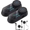 FreedConn TCOM-SC Interfono Moto Con Radio Fm, Auricolare Bluetooth Per Casco con Cancellazione del Rumore Per Un Massimo di 2-3 Motociclisti, per Moto/Moto Da Cross（Doppio）