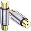 SOUNDFAM Connettore RCA Femmina a Femmina Adattatore Audio video - 2 Pezzi, Grigio
