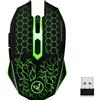 Generico Mouse Gaming Wireless T34 RGB Ricaricabile, Mouse Wireless Gaming 2.4 GHz USB, Mouse Ergonomico, DPI Regolabili 800-2400, Clic Silenziosi, Plug & Play, Compatibile con PC, Windows e Mac