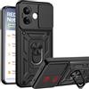 ESHUYI Cover per Xiaomi Redmi Note 17 Pro 5G con Fotocamera Scorrevole | Protezione antiurto militare, supporto ad anello, compatibile con supporti magnetici per auto, Nero