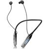 Caijin Cuffie Bluetooth sportive con cavo e archetto da collo, cuffie Bluetooth in-ear con cancellazione del rumore ENC, impermeabilità IPX6 e bassa latenza per fitness/ciclismo/ufficio (Grigio)