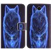 TienJueShi Lupo con Fuzione Stand Portafoglio in Pelle Cellulare Caso TPU Silicone per LG X Power 2 Fiesta 2 X Charge 5.5 inch Case Copertina Custodia Protettiva Cover