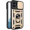 HONLEN Custodia Adatta per HONOR X8a (6.7 Inches), Cover per PC Armor Anello kickstand con Base Magnetica - Oro