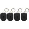 iVoler 4 Pezzi Custodia in Silicone per Xiaomi Tag con Portachiavi, Cover Tracker Protettiva Antiurto e AntiGraffio, Localizzatore Portatile per Chiavi, Zaini, Bagagli e Animali Domestici, Nero