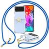NALIA Cover Chiaro con Cordino per Samsung Galaxy Z Flip4 Custodia, Blu | Cover Cellulare Crystal Clear, Antigraffio & Anti-Shock, Supporto Delle Dita E Libertà Di Movimento