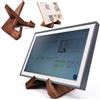 HOOKMEMO Supporto per tablet in legno massello, compatibile con Echo Show 15, Echo Show 21, supporta modalità orizzontale e verticale. Adatto per display per libri di cucina (marrone scuro)