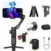 AOCHUAN Gimbal stabilizzatore per iPhone con sensore di visione AI, Gimbal per telefono a 3 assi con ricarica wireless per registrazione vlog, compatibile con iPhone/Android - Smart XPro AI Nero