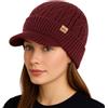 TOP-EX DryKnit impermeabile L/XL/XXL lana merino lavorato a maglia con visiera foderato in pile, caldo berretto invernale da uomo e da donna