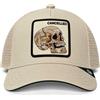 GOORIN BROS BASEBALL CAP SUEDE CANCELLED SKULL TRUCKER WAX