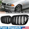 MagicKit Per BMW E46 98-01 Griglia a rene anteriore 2 porte Coupe Cabriolet Pre-Facelift Griglia da corsa Nero lucido Snap-on Car ABS Styling 330ci
