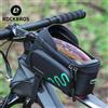 ROCKBROS Borsa da bici Borsa da telaio anteriore per bicicletta Touch screen in TPU Supporto per telefono cellulare Borsa da ciclismo per tubo superiore con telaio anteriore MTB da strada