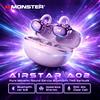 MONSTER Auricolari Monster Airstar A02 OWS con Clip per Orecchio 360 ° Cuffie stereo HiFi wireless Bluetooth 6.0 IPX4 auricolari sportivi impermeabili TWS