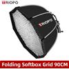 AMBITFUL Triopo KS90 Softbox Portatile a Ombrello Ottagonale da 90cm con Griglia a Nido d'Ape per Flash Esterno Compatibile con Godox Canon Nikon (Non compatibile con GODOX V1)
