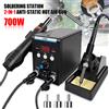 TKKEACE Stazione di saldatura 8586 2 in 1 con pistola ad aria calda digitale e saldatore a stilo per dissaldatura e rilavorazione SMD.
